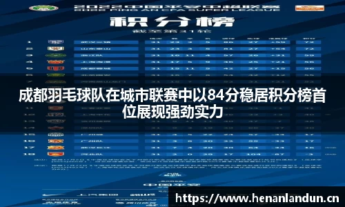 成都羽毛球队在城市联赛中以84分稳居积分榜首位展现强劲实力